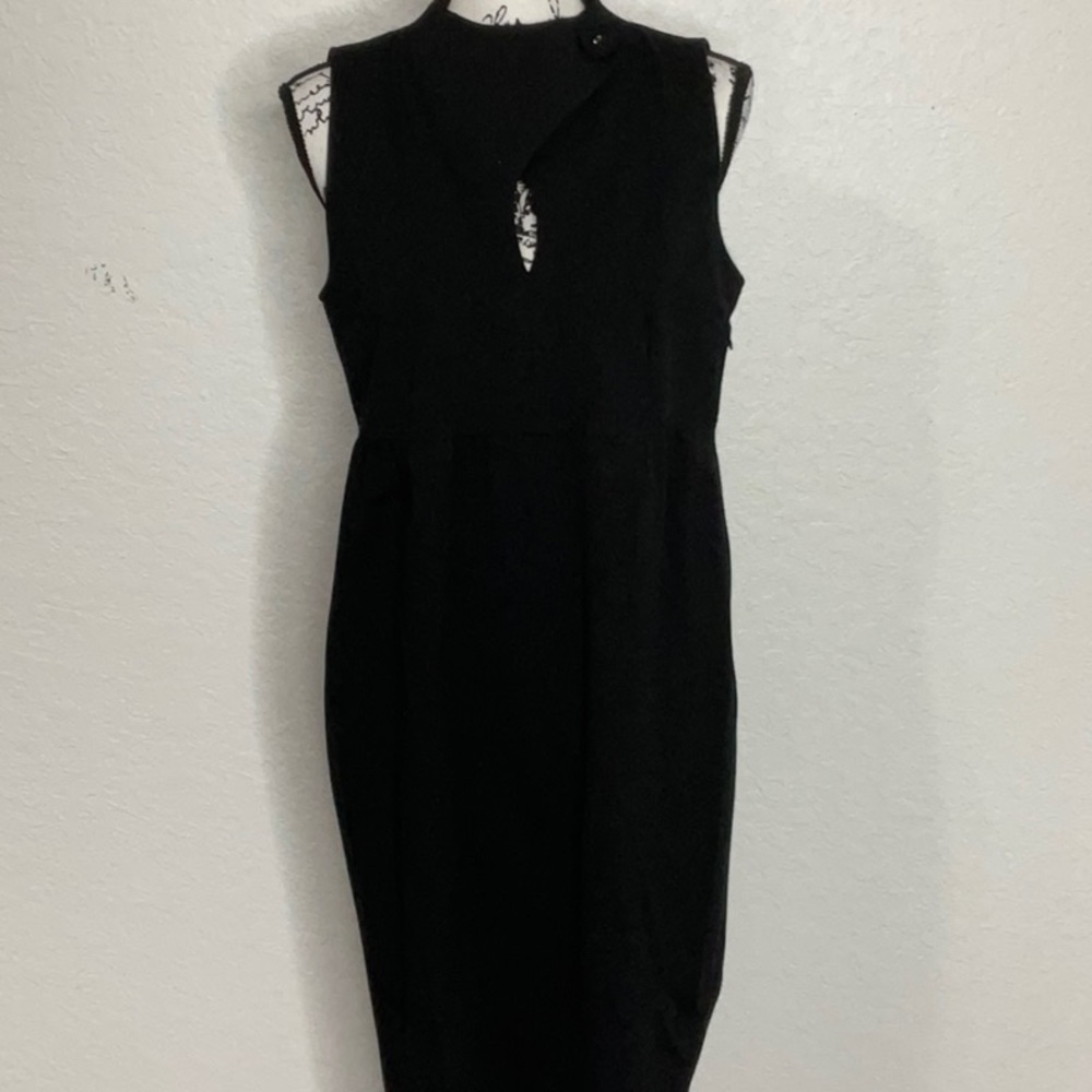 575- Cynthia Steffe NWT Black Sleeveless Midi Dress, Size Large